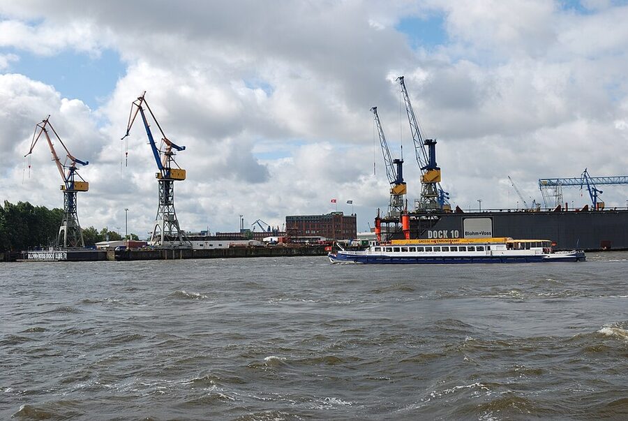 Hamburg Hafenrundfahrt sightseeing boat on the Elbe