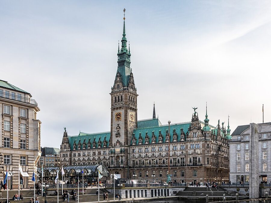 Hamburg Rathaus Town Hall sandstone facade