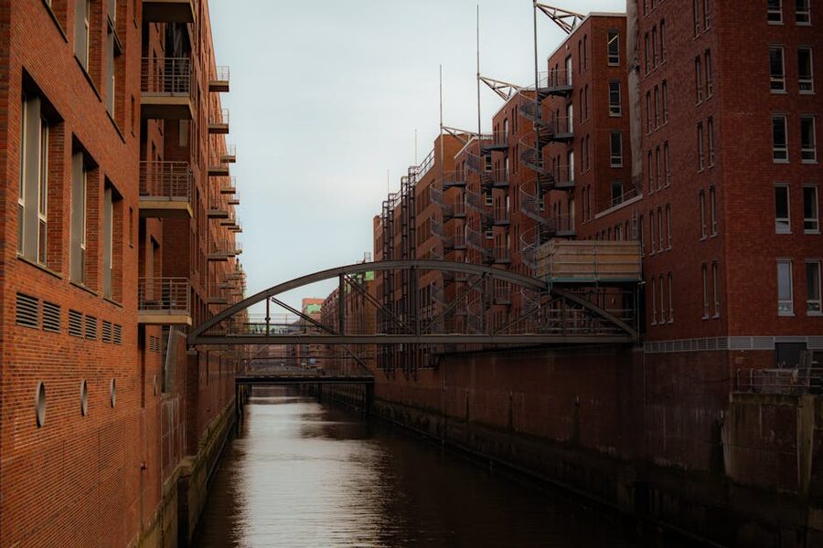 Hamburg Speicherstadt brick warehouses along a canal