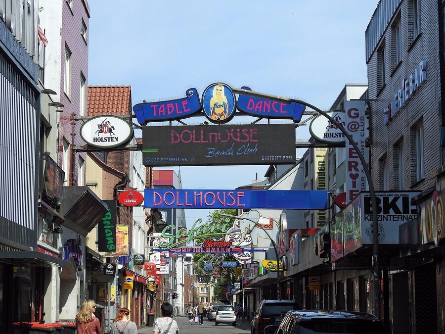 Sankt Pauli Reeperbahn Kiez sign Hamburg
