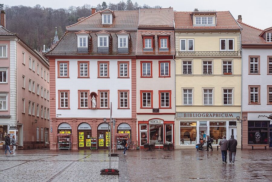 Hauptstrasse pedestrian zone in Heidelberg Altstadt