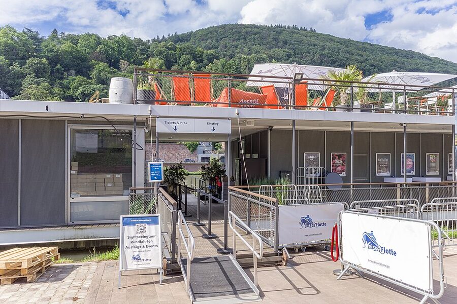 Restaurant Pier 4 boat on the Neckar in Heidelberg