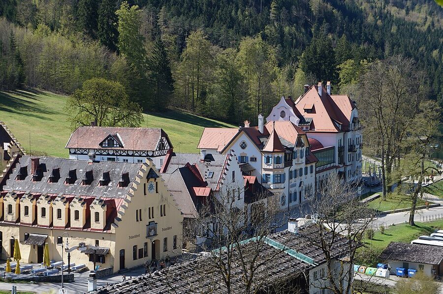 Hohenschwangau village street view in Bavaria