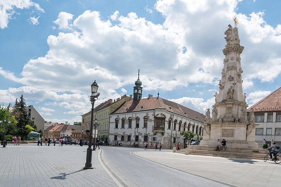Holy Trinity Square in the Buda Castle district with the Holy Trinity column