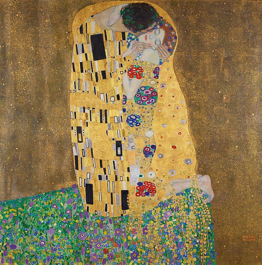 The Kiss by Gustav Klimt at Belvedere Vienna
