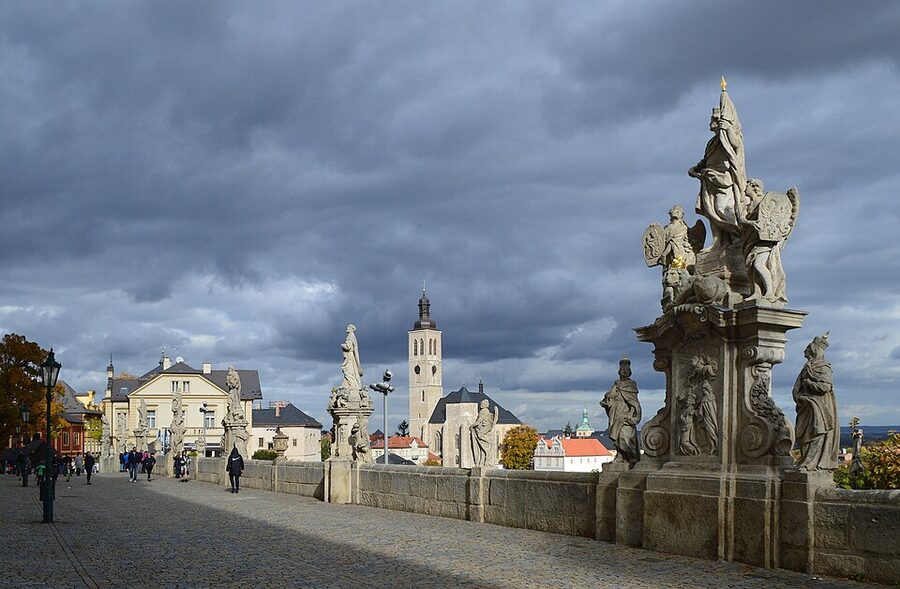 Kutna Hora old town cityscape with church spires