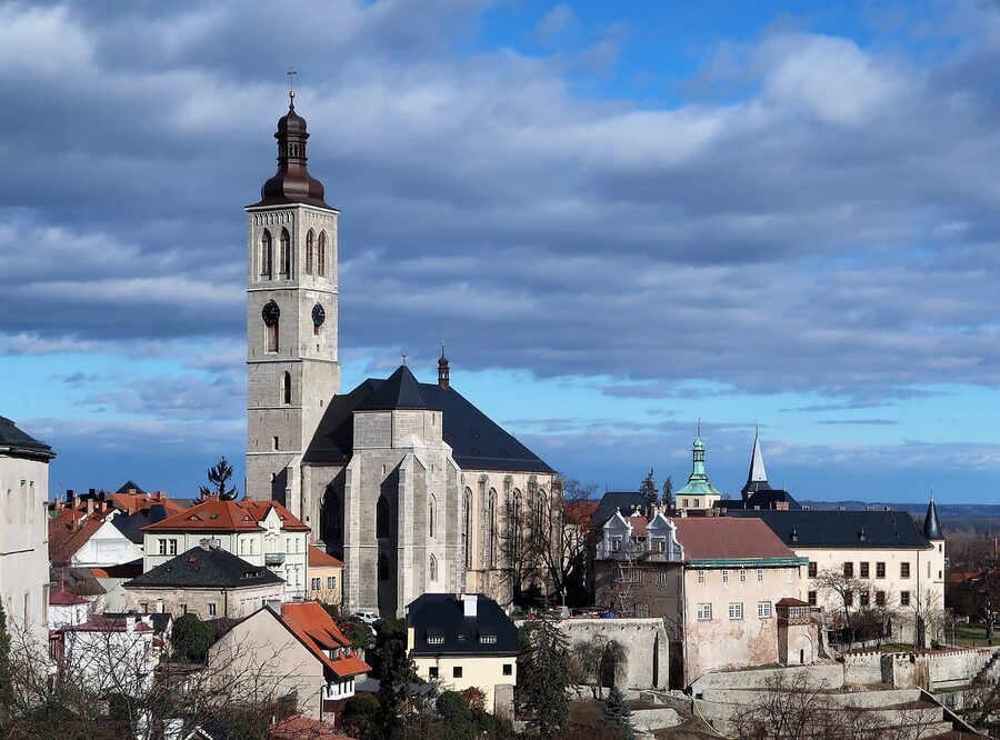 Kutna Hora panorama with church towers and rooftops