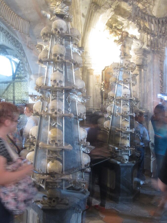 Sedlec Ossuary skull pyramid stack
