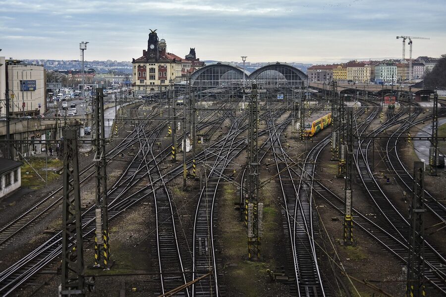 Prague hlavni nadrazi main train station