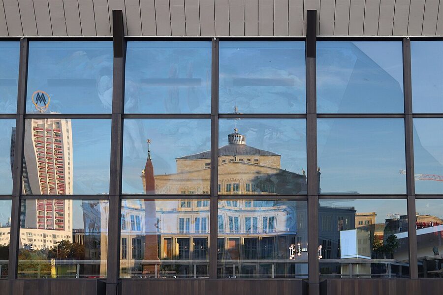 Leipzig Gewandhaus and Opera house reflections