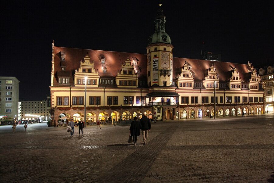 Leipzig Markt with Altes Rathaus old town hall
