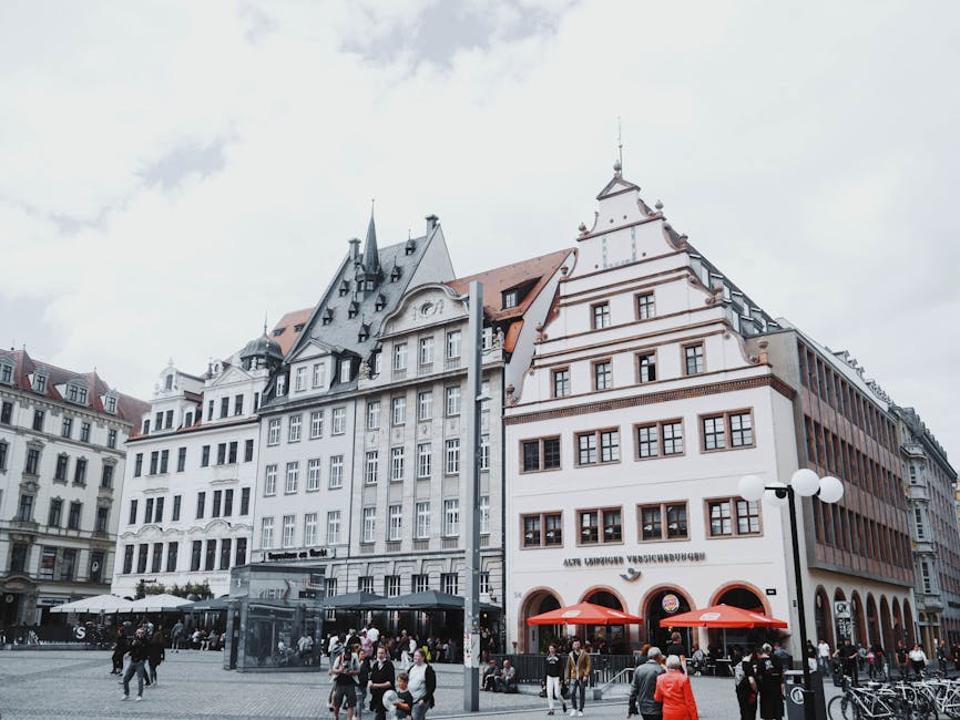 Leipzig Marktplatz with the Old Town Hall facade