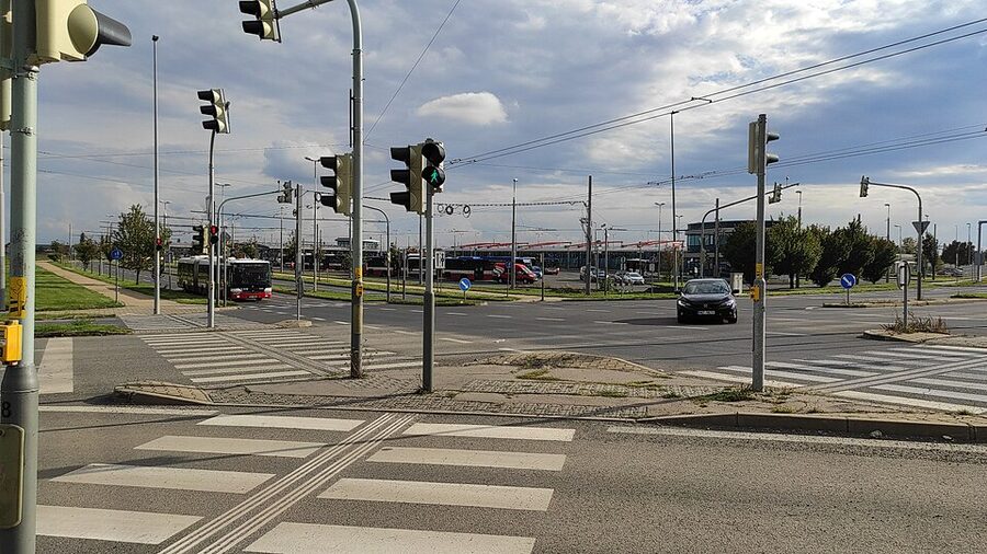 Letnany bus terminal in Prague where the 413 bus to Terezin departs