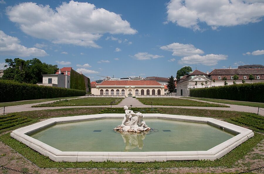 Lower Belvedere private gardens with fountain Vienna