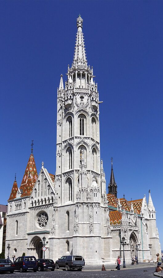 Matthias Church in Budapest with patterned tiled roof