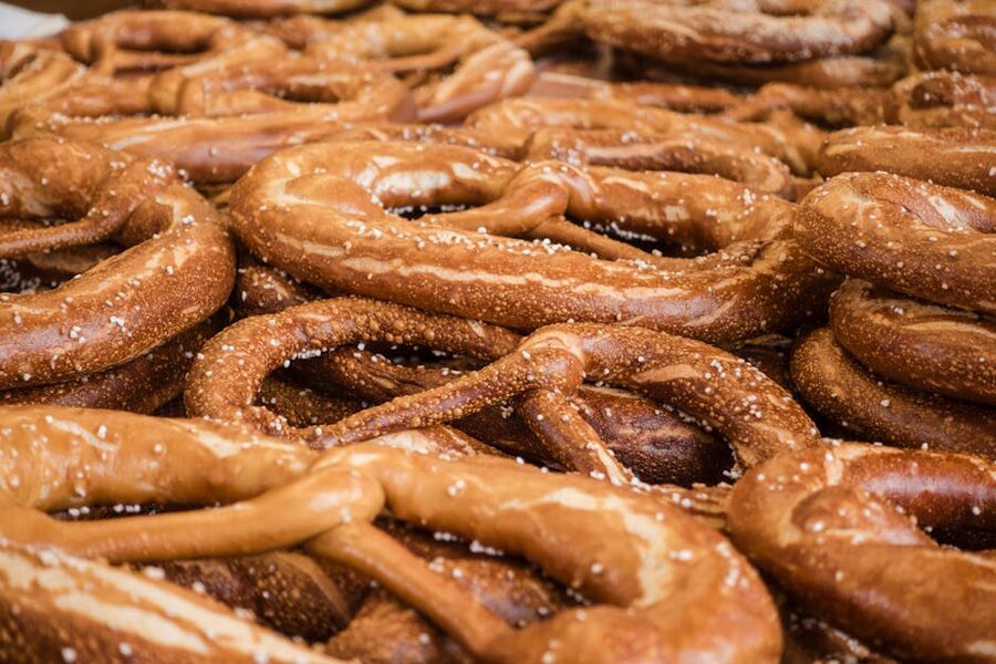 Fresh salted Bavarian pretzels