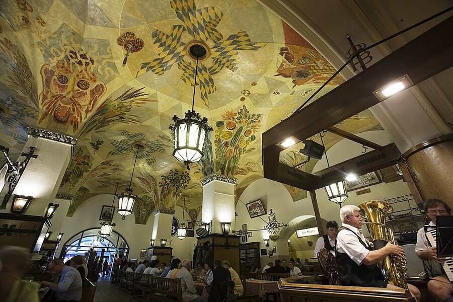 Hofbrauhaus Munich main hall interior