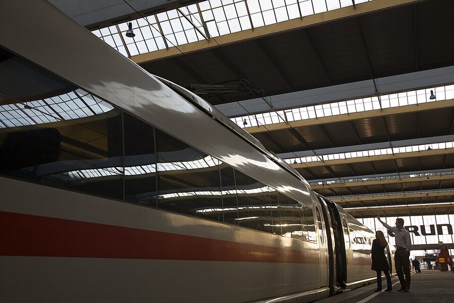 Munich Hauptbahnhof ICE train at the platform