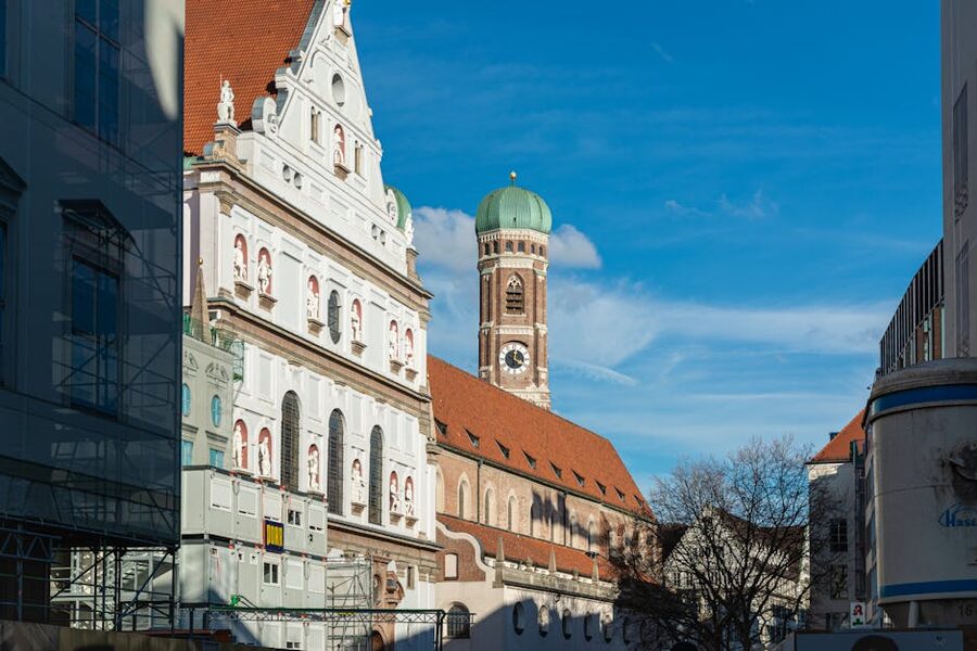 St Michaels Church and Frauenkirche tower Munich
