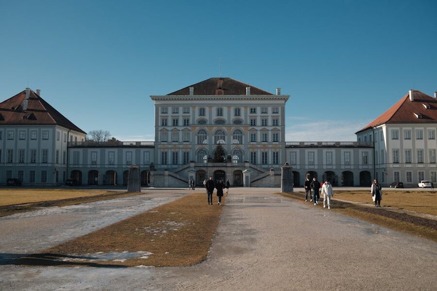 Nymphenburg Palace front facade in Munich