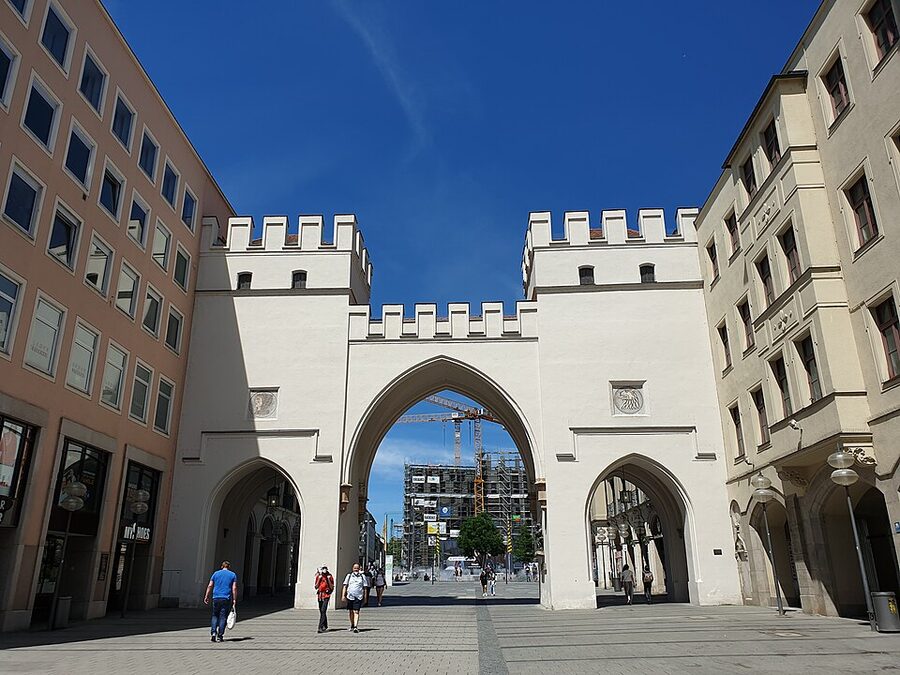 Karlstor medieval gate at Karlsplatz Munich, the western entrance to the Old Town