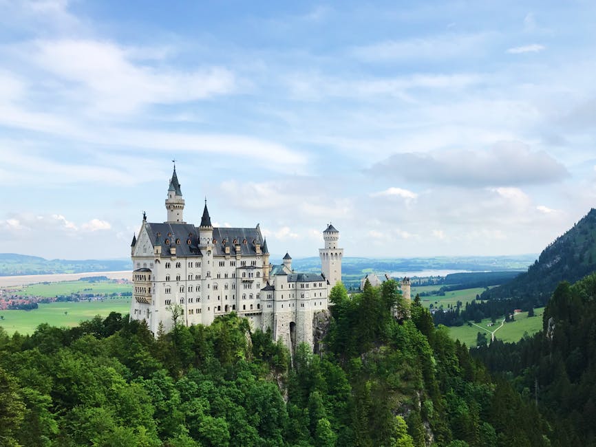 Neuschwanstein Castle under clear blue sky in Schwangau