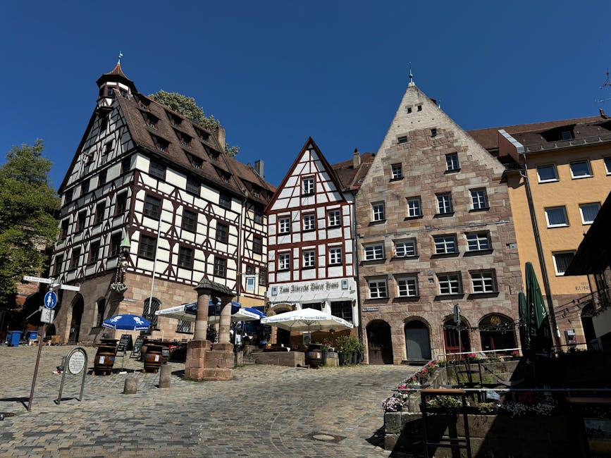 Half-timbered houses in Nuremberg old town