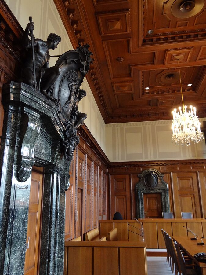 Courtroom 600 in the Palace of Justice where the Nuremberg Trials were held