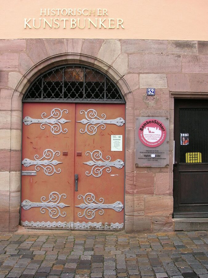 Entrance to the Historischer Kunstbunker in Nuremberg