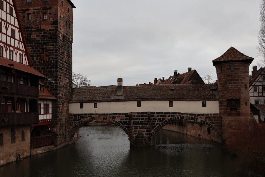 Medieval bridge in Nuremberg's old town