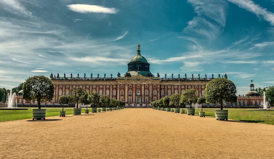 Neues Palais New Palace at Sanssouci Park Potsdam panorama
