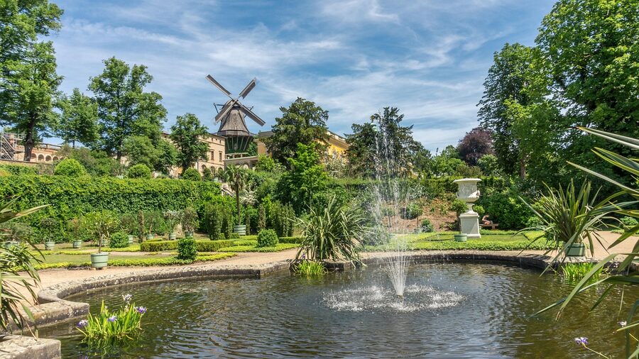 Historic Windmill at Sanssouci Park visitor center Potsdam