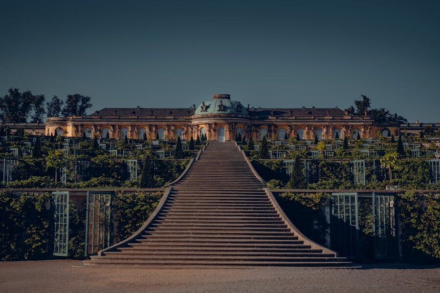 Sanssouci Palace elegance amid lush gardens Potsdam Germany