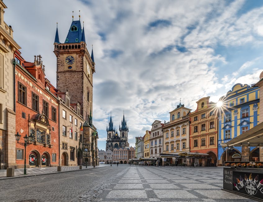 Prague Astronomical Clock on the Old Town Hall tower