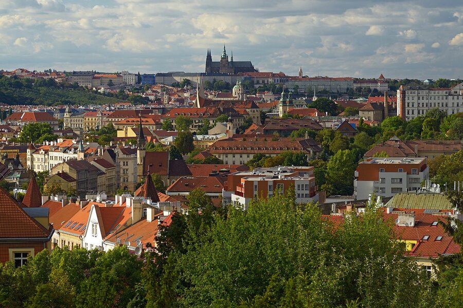 Prague Castle skyline from Vysehrad