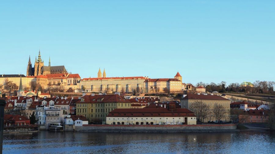 Prague Castle and Vltava in summer