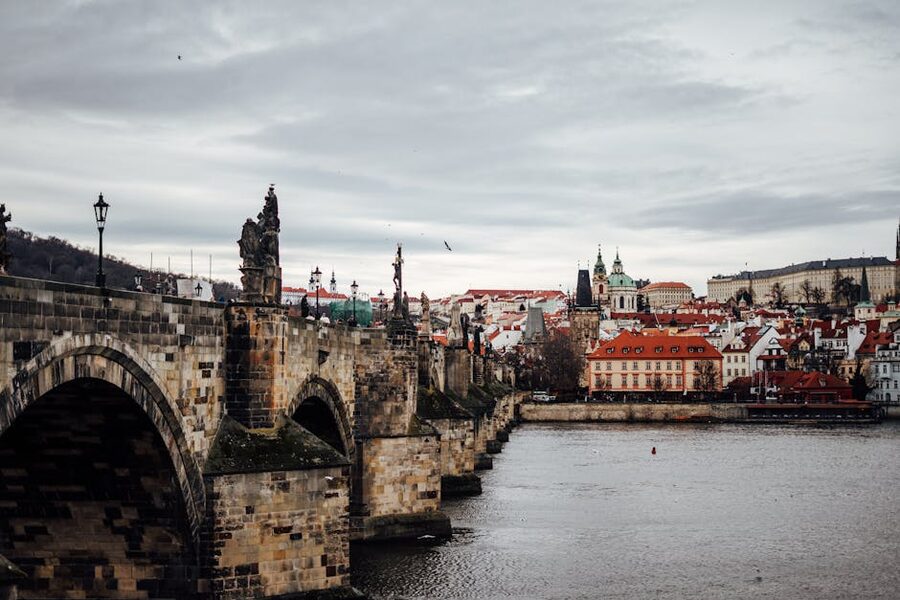 Charles Bridge Prague Vltava River