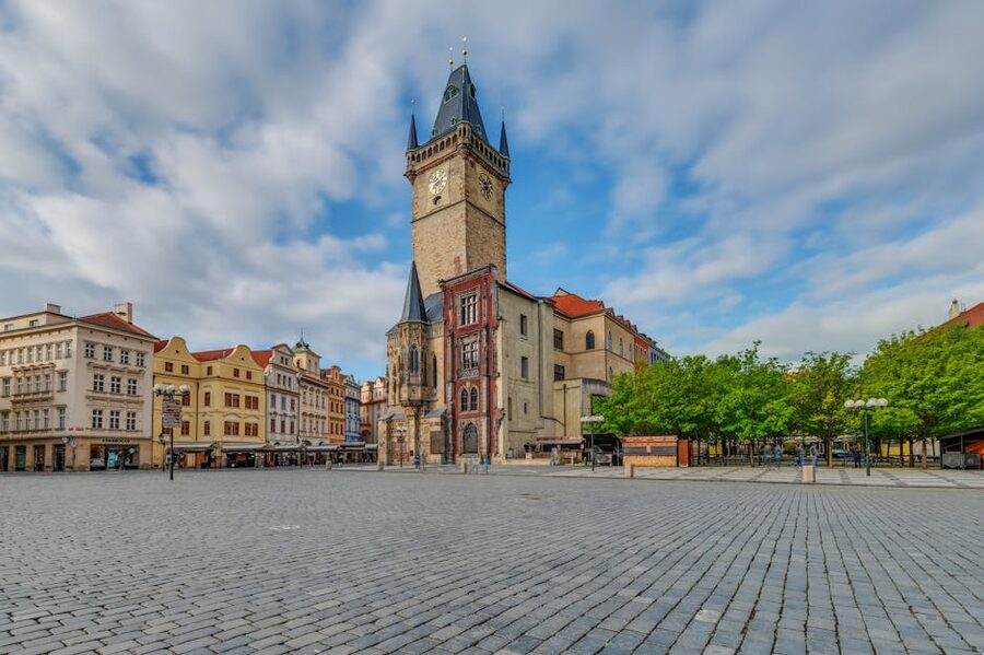 Prague Old Town Square Tyn Church and Astronomical Clock