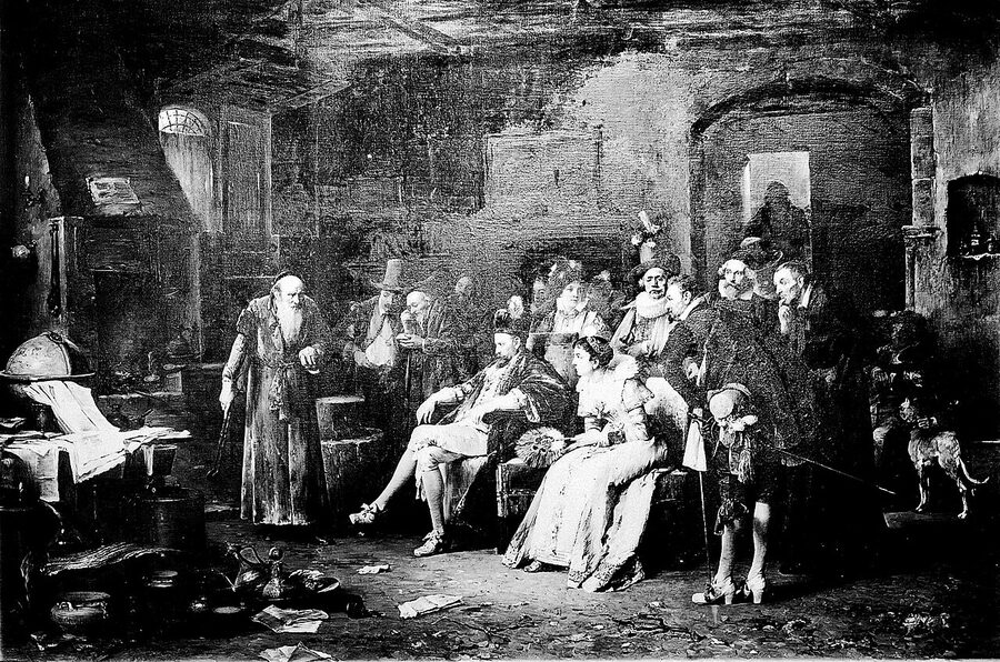 Rudolf II in alchemy laboratory 1576