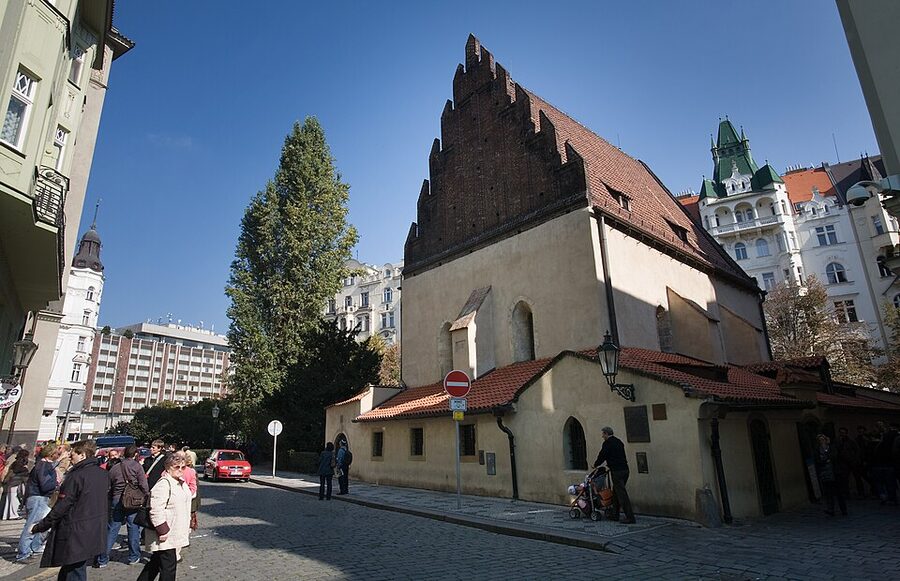 Old-New Synagogue exterior in Prague Josefov Jewish Quarter