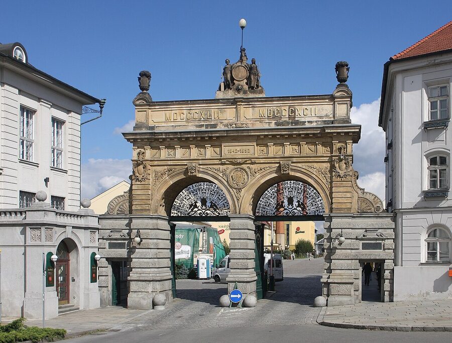 Plzensky Prazdroj brewery gate Pilsen Czech Republic