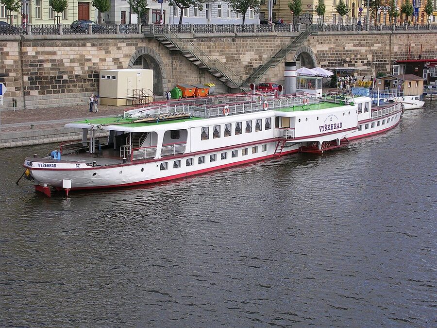 Paddle steamer Vysehrad on the Vltava in Prague