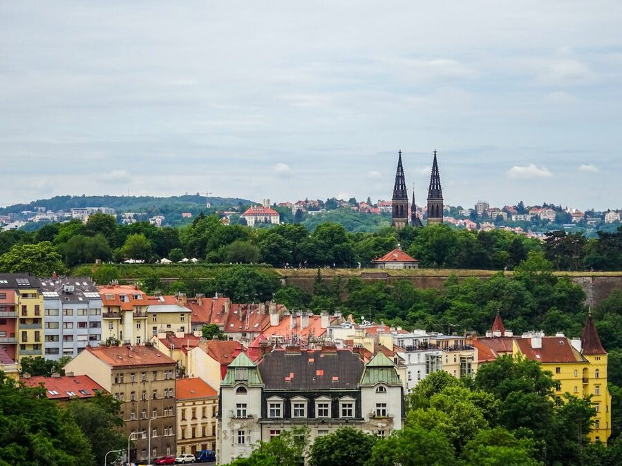 Vysehrad fortress on the Vltava upriver of Prague Old Town