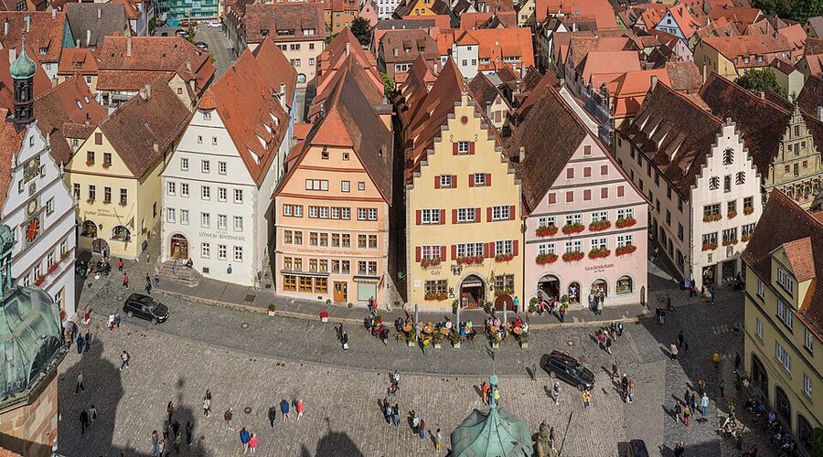 Rothenburg Marktplatz seen from the town hall tower
