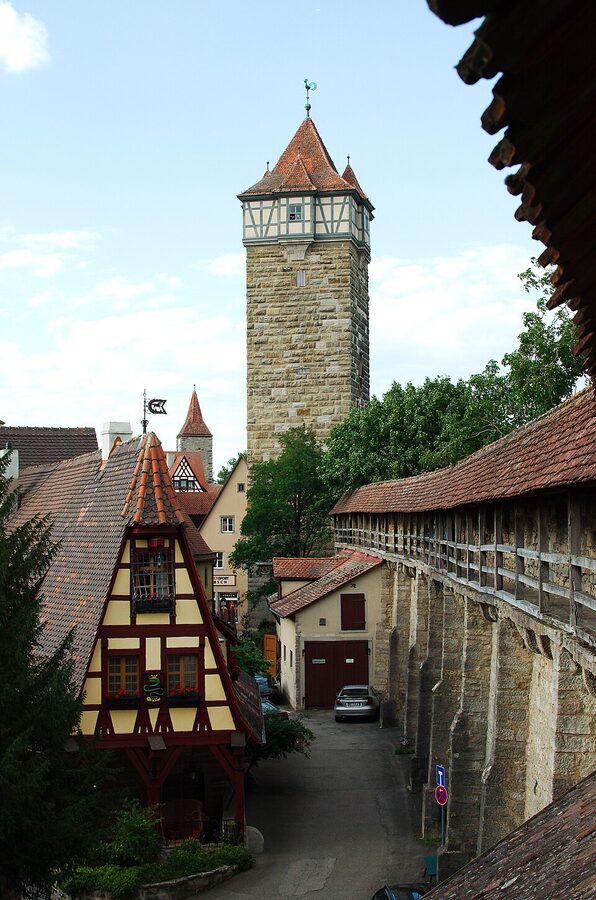 Rothenburg town wall and tower the famous wall walk