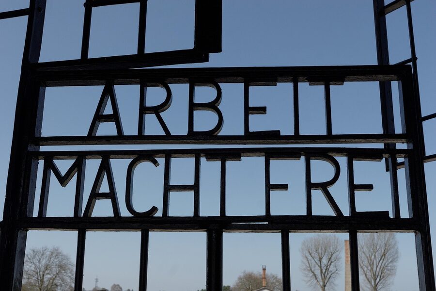 Arbeit macht frei iron gate at Sachsenhausen concentration camp