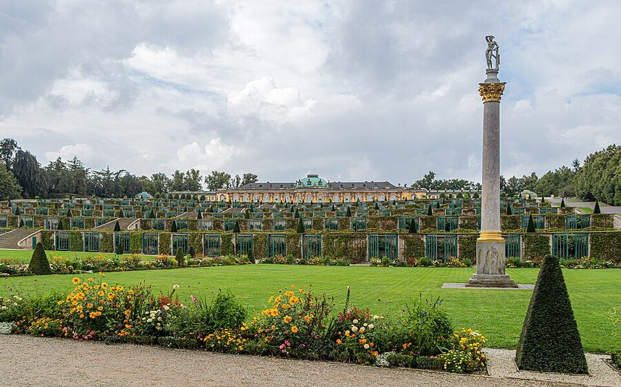 Sanssouci vineyard terrace gardens in front of palace