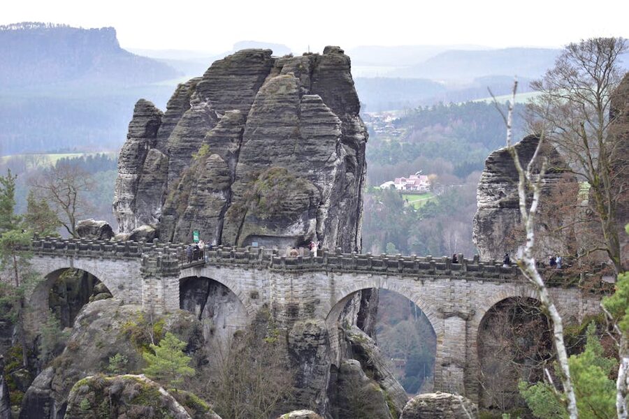 Bastei Bridge in Saxon Switzerland National Park