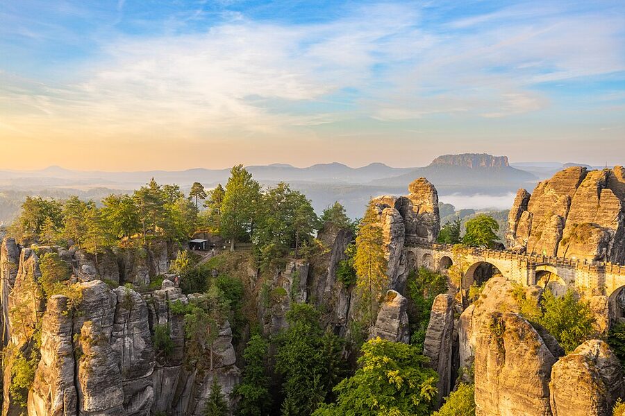 Bastei Bridge view from observation platform