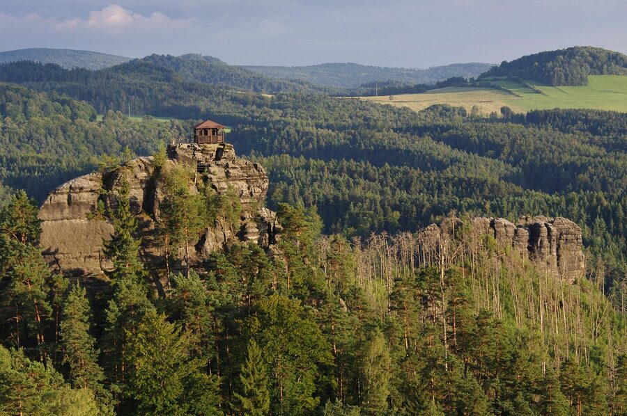 Bohemian Switzerland sandstone mountains panorama